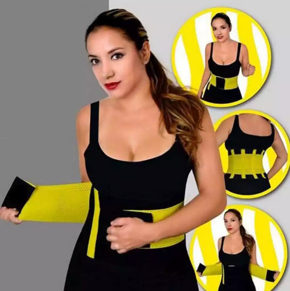 Gym waist shaper belt extreme power belt hot slimming belt thermo shaper waist shaper trainer sport belt perfect figure improve fitness effect suitable for unisex. 