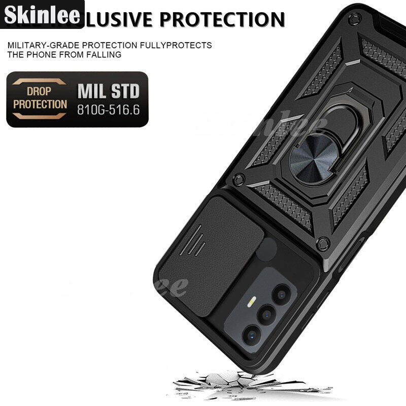 Phone Case for Sharp Aquos V6 plus Back Cover Hard Armor Shockproof Camera Protection Handphone Casing for Sharp Aquos V6 + Phone Cases Navigation Holder Ring Cover. 