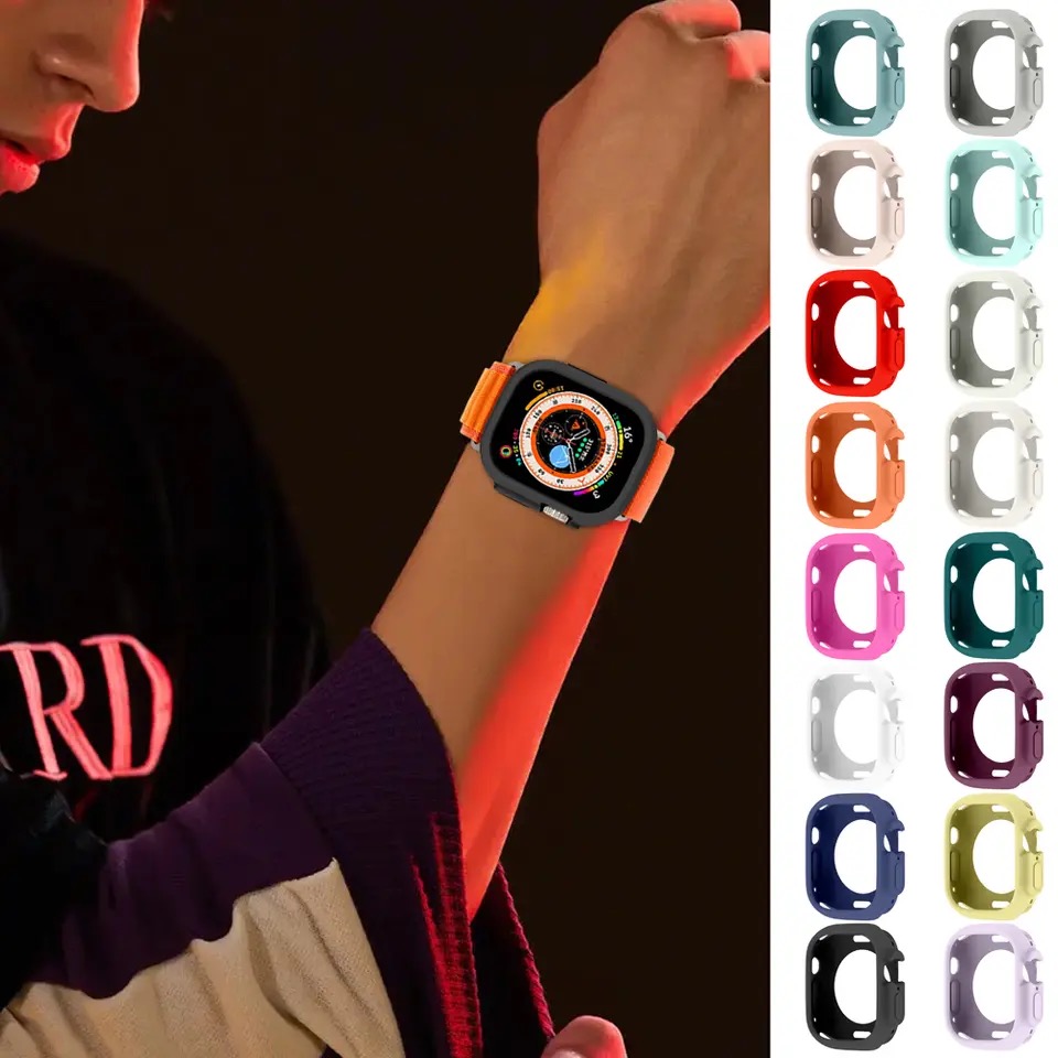 Apple Watch Ultra/Ultra 2 49mm Silicone Cover Full Protection Case with Screen Protector. 