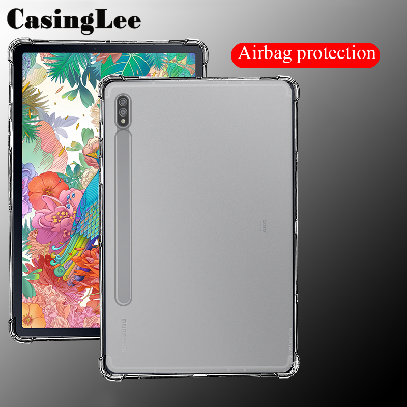 CasingLee Samsung Galaxy Tab S7 Plus case  Shockproof Silicone Clear Back cover Samsung Tab S7 Plus Airbag Transparent Protective Cover cases Galaxy Tab S7 Plus 12.4inch. 