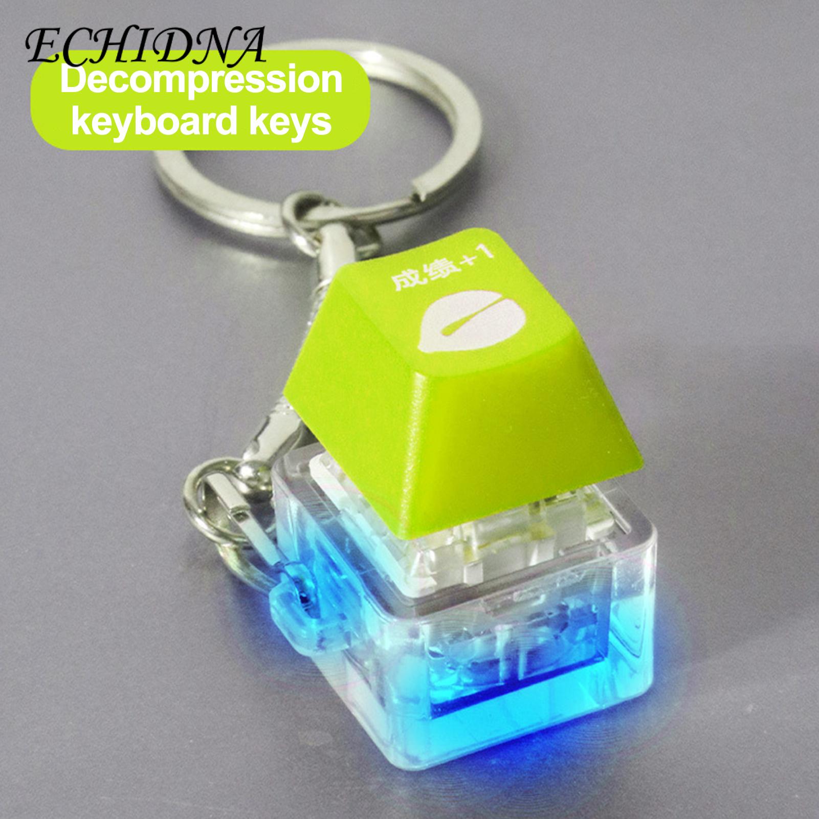 Keyboard Keychain Decoration Mini Light-up Keyboard Keycap Fidget Toy with Key Ring Stress Relief Button Clicker for Southeast Asian Buyers. 