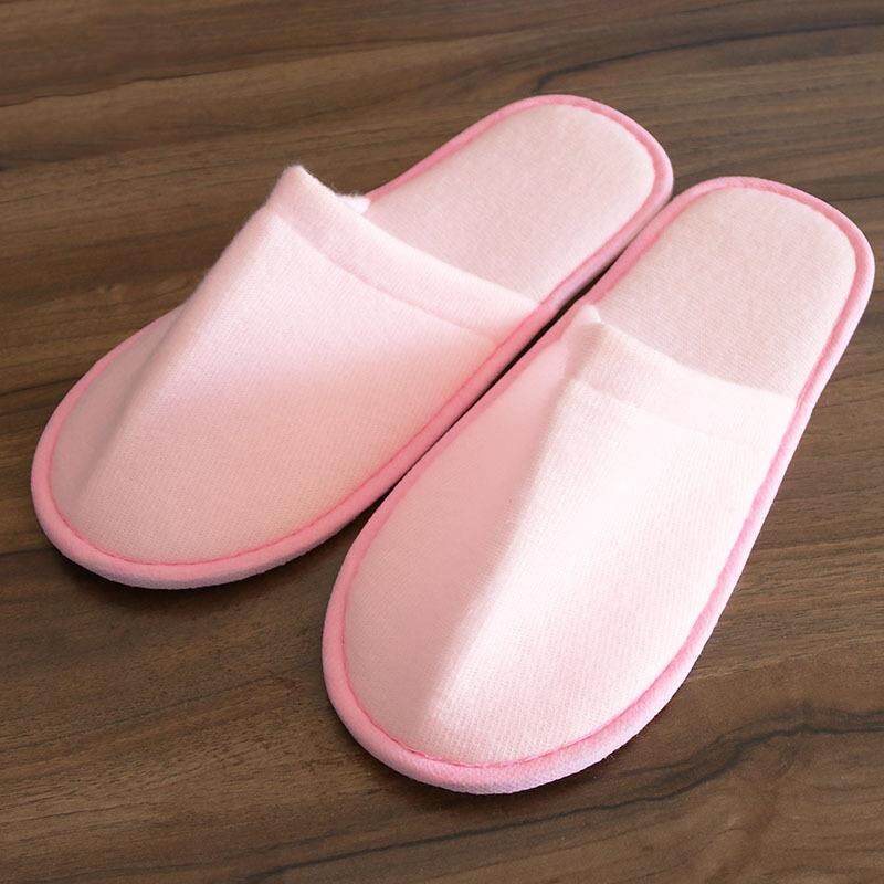 【WEJA】1pair Unisex Slippers Hotel Travel Spa Portable Slippers Disposable Home Guest Indoor Cotton Fabric Slipper. 