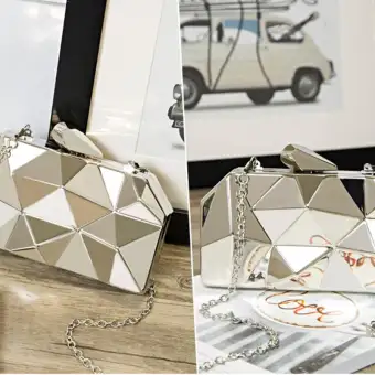 geometric clutch bag