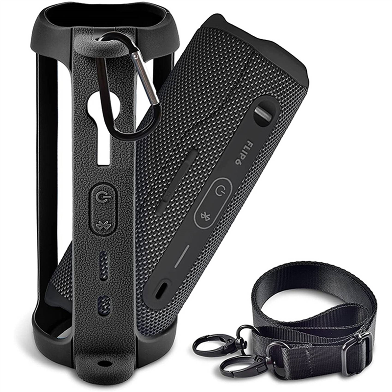 2X for JBL Flip 6 Case Cover Audio Storage Bag with Shoulder Strap Carabiner Travel Carrying Protective Storage Bag. 