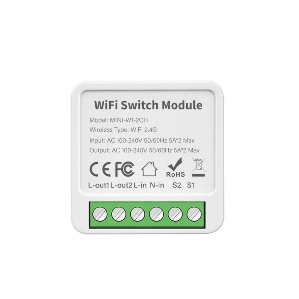 Mini Tuya Wifi Smart Light Switch 2/3/4 gang/Ch Module Supports 2 Way Control, App Remote Control DIY Breaker 100-240V, Work with Alexa Google Home. 