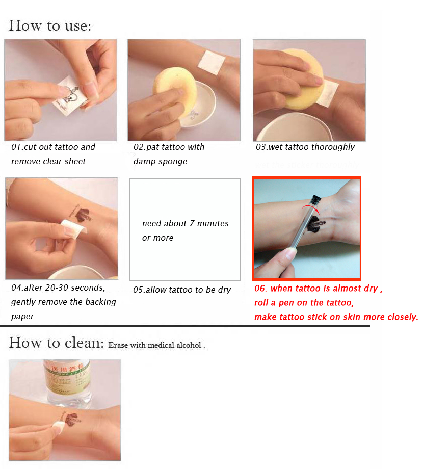 Waterproof Temporary Tattoo Stickers Body Art Hand Foot for Girl Women Men. 
