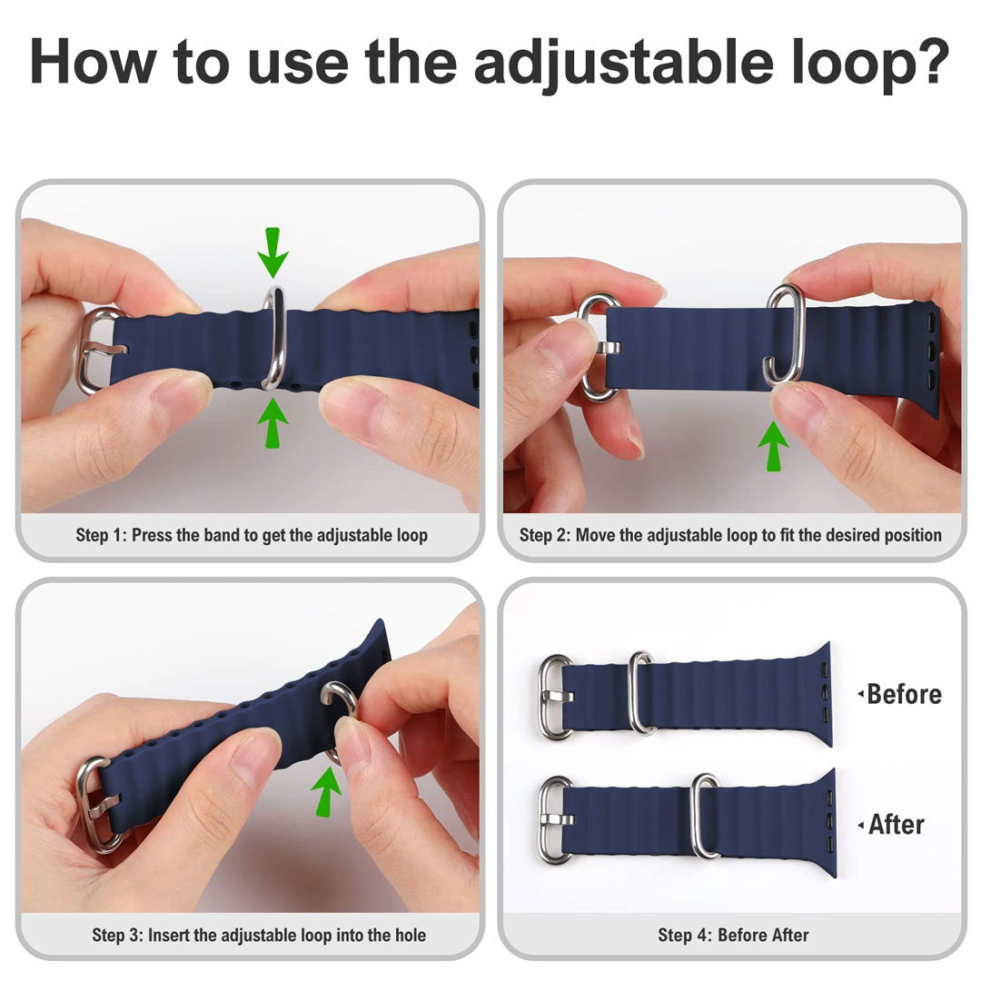 Ocean Silicone Strap / Ultra Watch Band For Smart Watches 42mm / 44mm / 45mm / 49mm T800/ T900 Ultra Smart Watch strap & many other smart watch strap. 