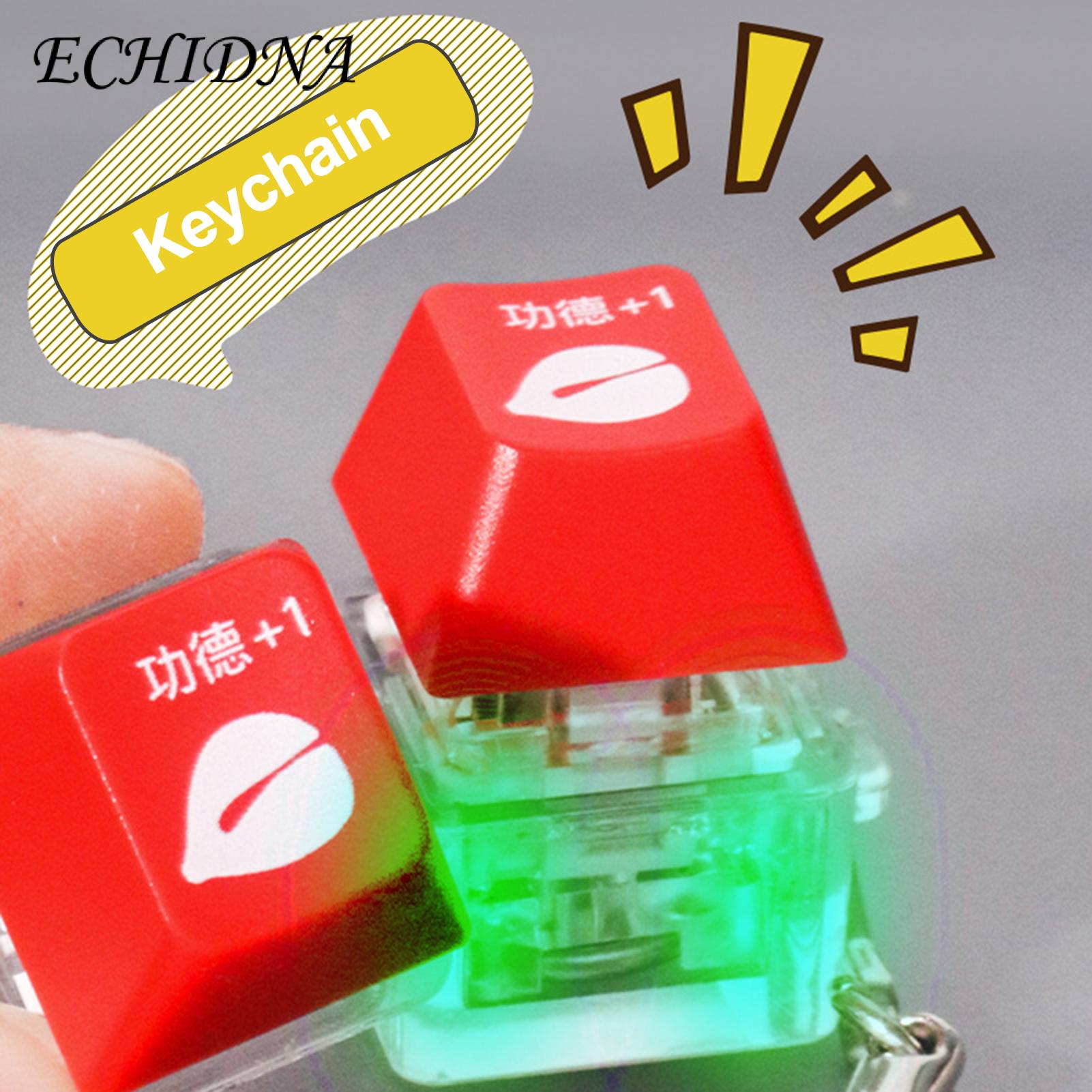 Keyboard Keychain Decoration Mini Light-up Keyboard Keycap Fidget Toy with Key Ring Stress Relief Button Clicker for Southeast Asian Buyers. 