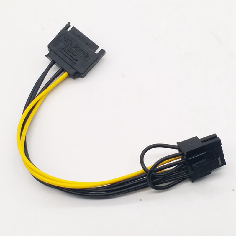 5PCS 15Pin SATA Male to 8Pin(6+2) PCI-E Power Supply Cable 20cm SATA Cable 15-Pin to 8 Pin 18AWG Wire for Graphic Card. 