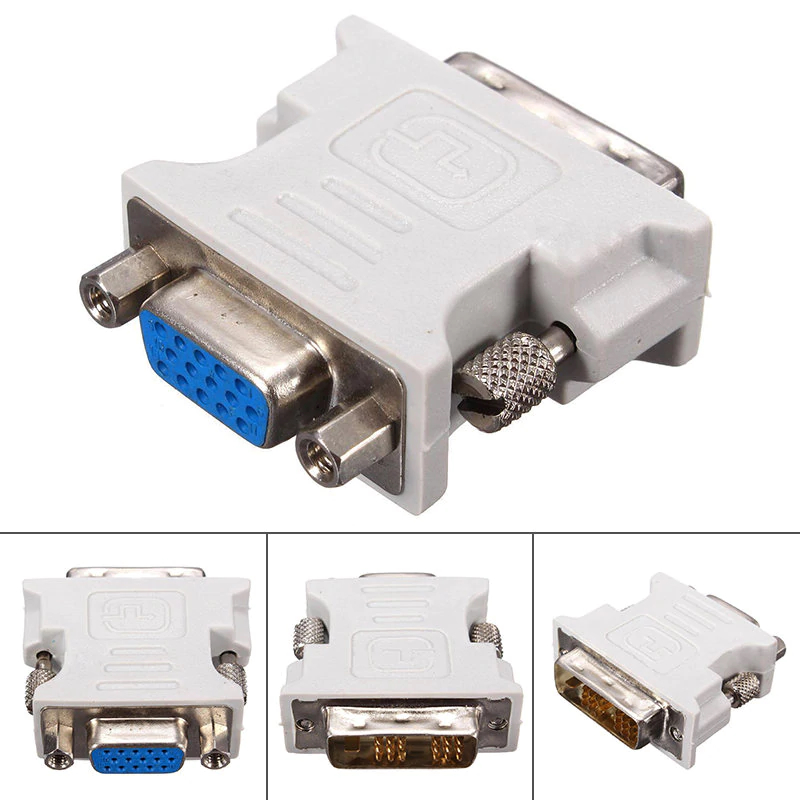DVI-D To VGA Adapter DVI-D 18+1Pin Single Link Male to VGA 15 Pin Female Plug Adapter For PC Laptop. 