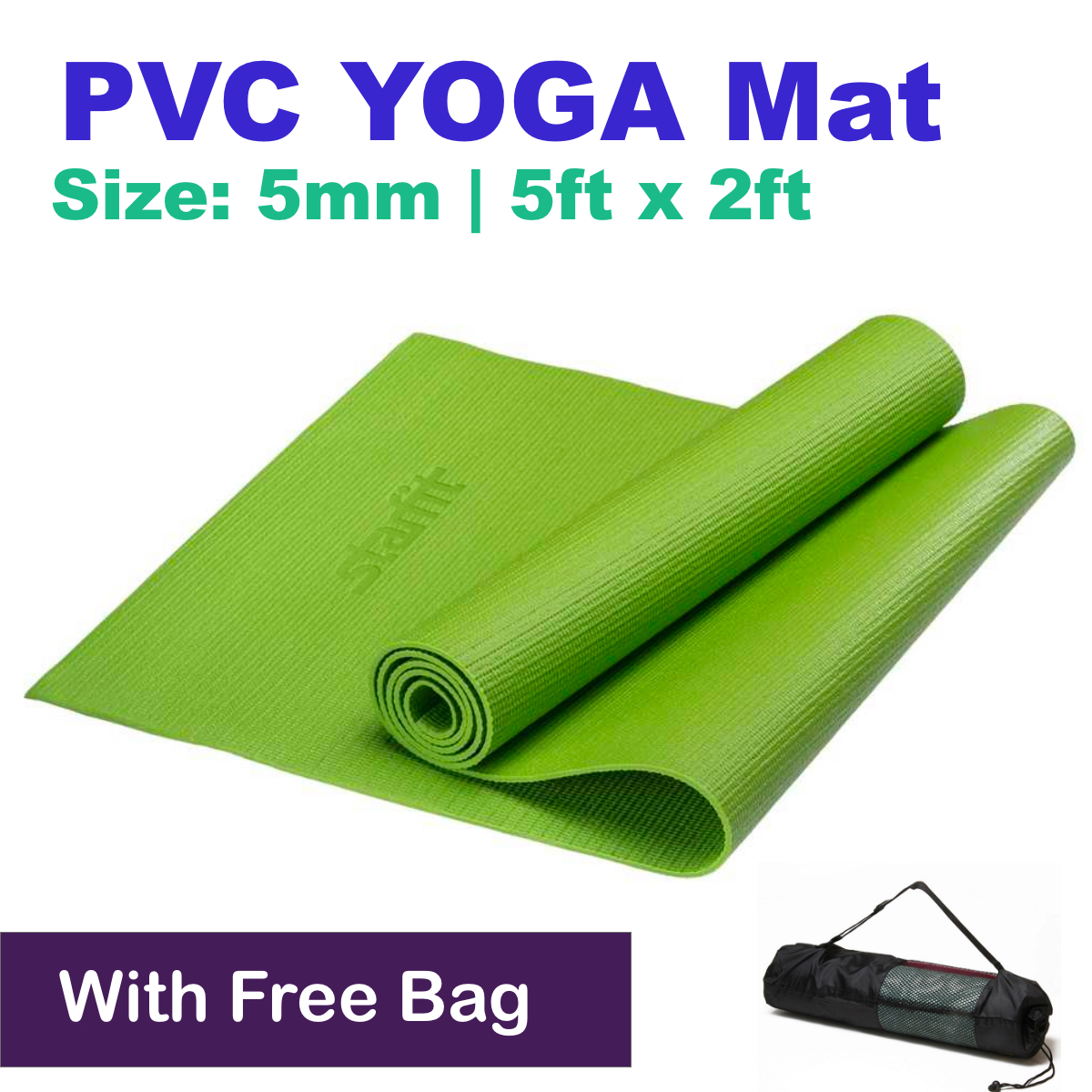 Yoga Mat 4mm with Free Bag Non Slip, Washable, Moisture Daraz.lk