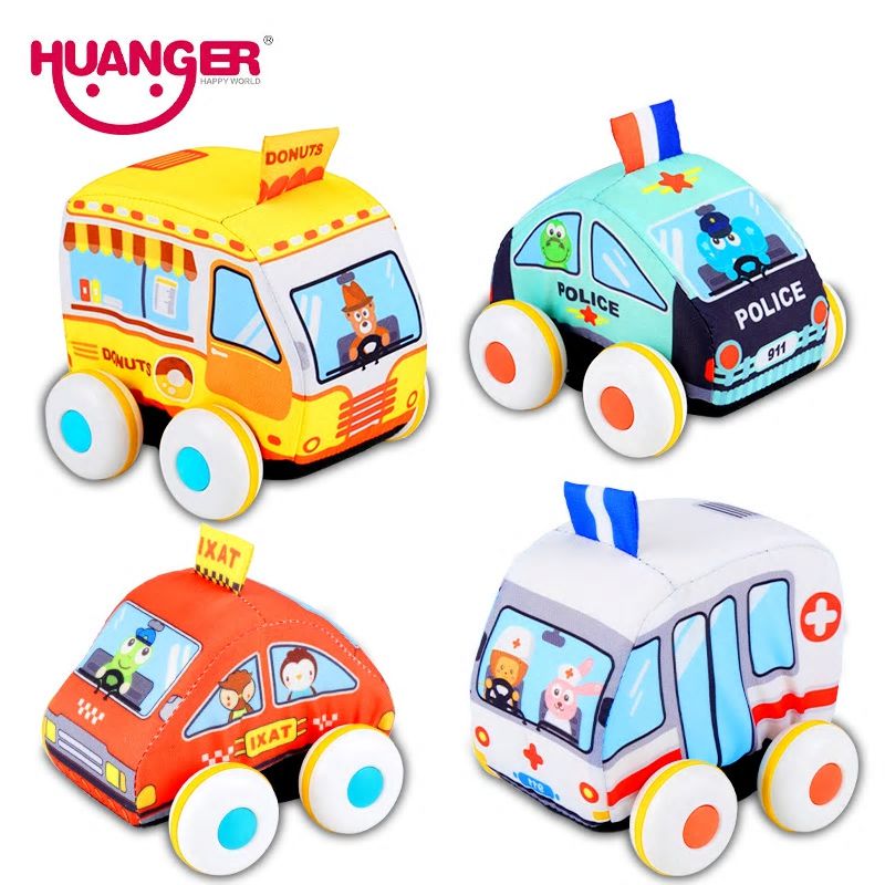 Click N' Play Plush Cars Set Of Soft Cars Durable Stuffed Ambulance