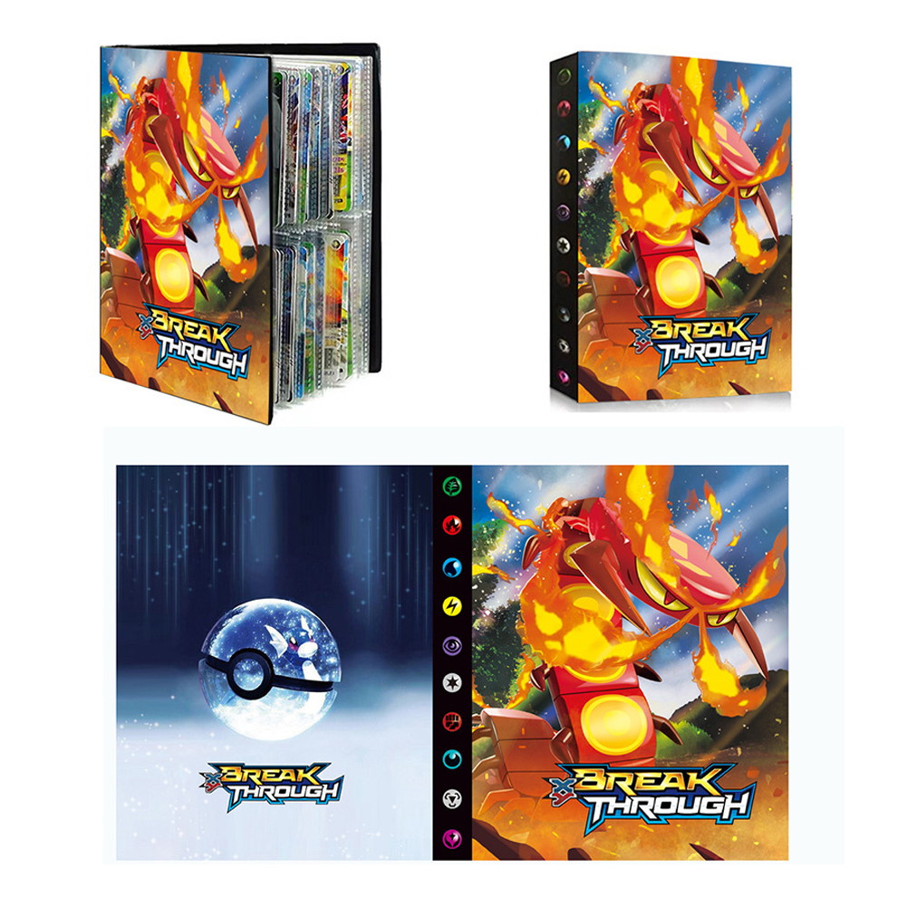 Summerflowers 240PCS Game Card Collection Holder Pokemon Cards Album Book Cartoon Anime Collection Folder Kid Cool  Gift(Cards excluded). 