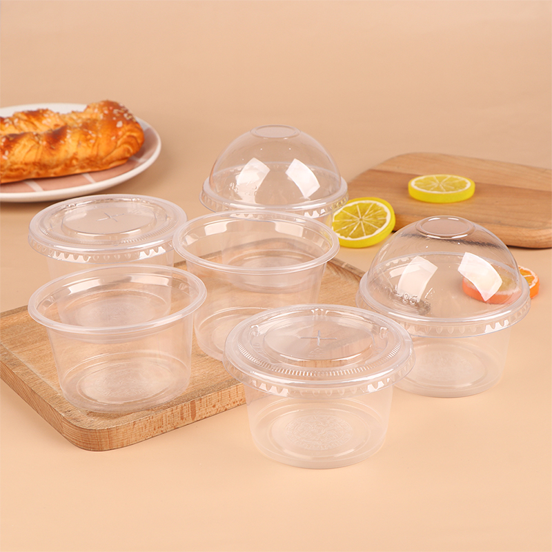 50Pcs 250/300ML Pudding Cups With Lids Plastic Boxes Ice-Cream Dessert Cups Dounp