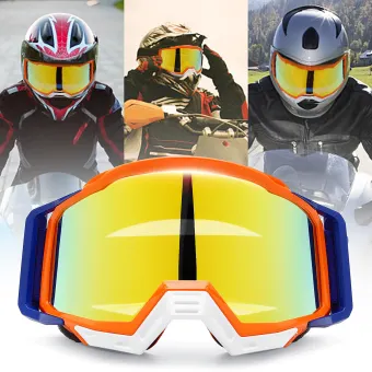 orange motorcycle goggles