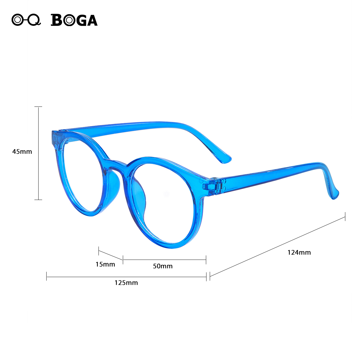 OQ BOGA 5 Colors Fashion Unisex Anti Blue Light Plastic Oval Frame Kids Computer Glasses Boys Girls Eye Protection Radiation Protection Full Rim Eyewear. 