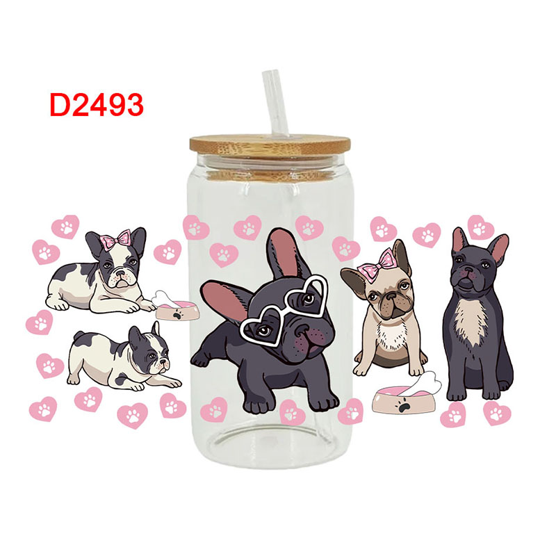 3D UV DTF Transfers Stickers 16oz Cup Wraps Cow Dog Cat Animal Printed For DIY Glass Ceramic Metal Leather Etc. D2266. 
