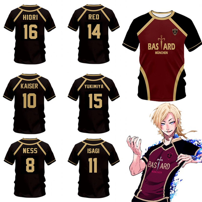 Jersey Futsal Football motif VL Replika blue lock anime bastard Munich summer custom men women children T-shirt sport tee tops
