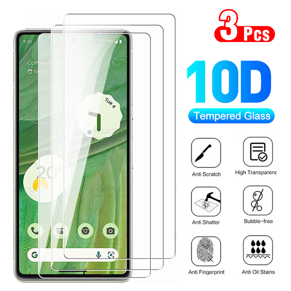 Relaxtoo For Google Pixel 7 5G 3Pcs HD Front Screen Protector Glass Film For Google Pixel7 Full Coverage Tempered Glass