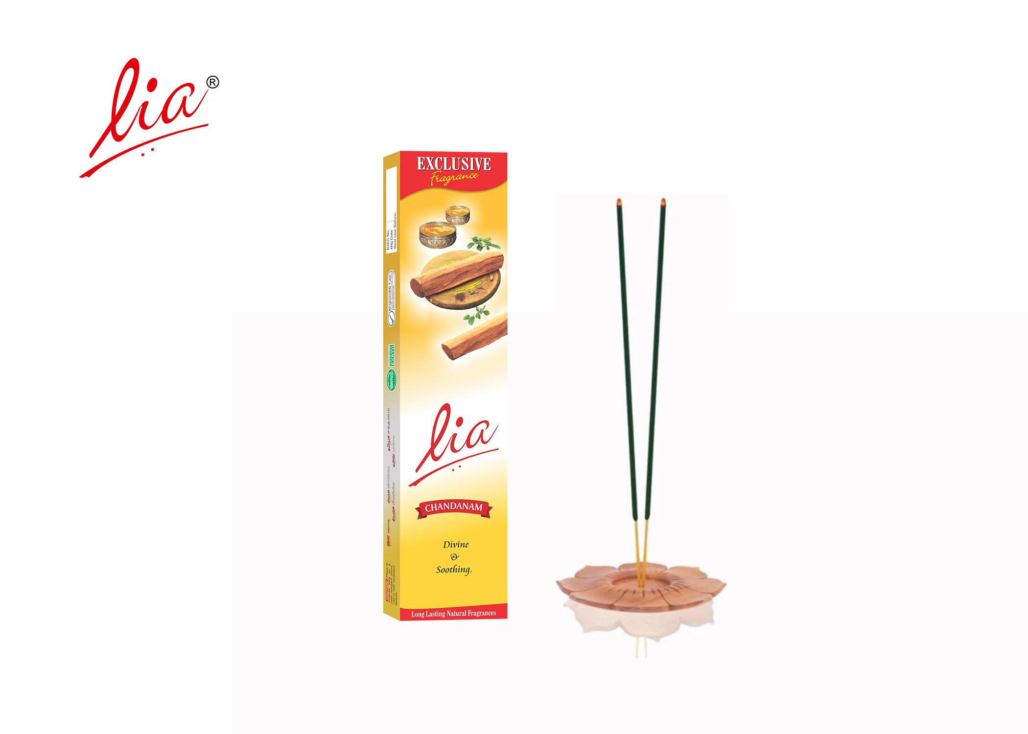 Lia Incense Sticks - Chandanam / Sandalwood - 12 Pack/Dozen. 