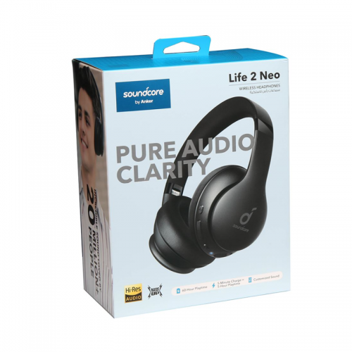 Anker Soundcore Life 2 Neo Wireless Headphones, Over Ear Wireless Bluetooth Headphone for Travel, Home Office. 