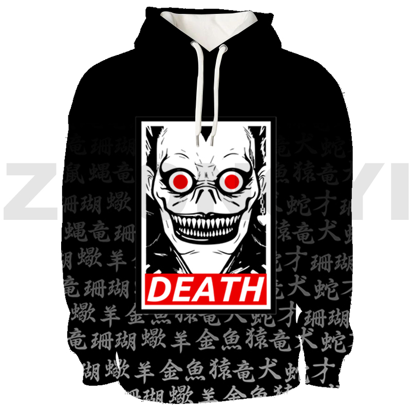 3D Anime Death Note Hoodie Adults Sweatshirt Oversized Pullover Japan Shinigami Ryuk Streetwear Teenager Sudaderas Para Mujer. 