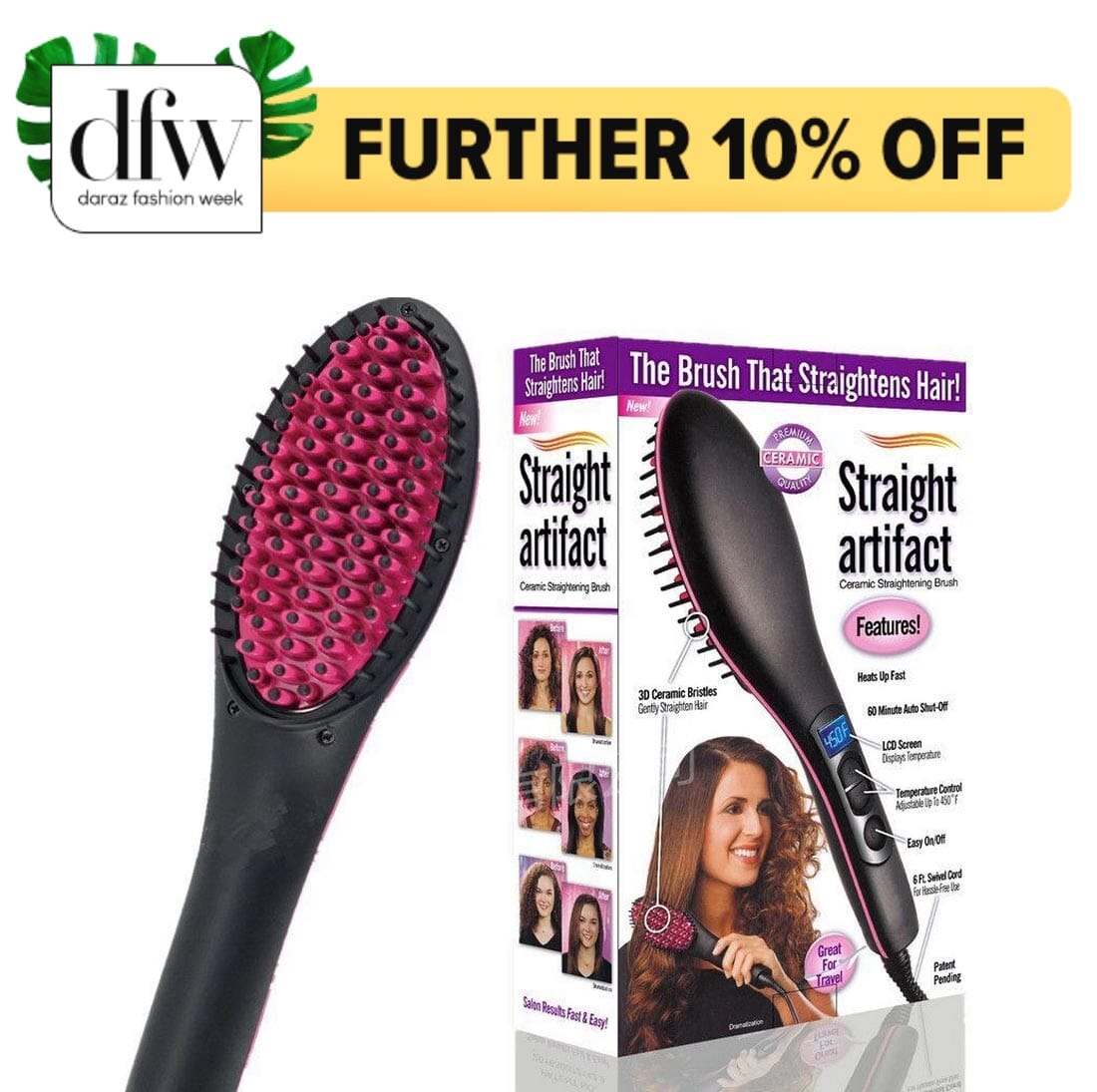 hair straightener brush daraz