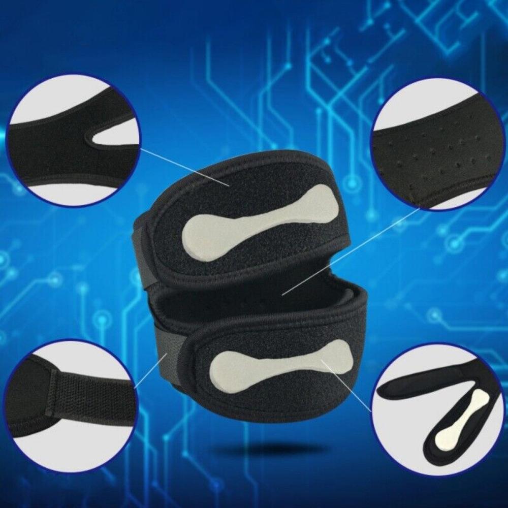 Neoprene Knee brace support Comfortable Elastic Adjustable Patella stabilizer One size f Breathable Wrap strap for Sports Fitness Rehabilitation Running Joint stability. 