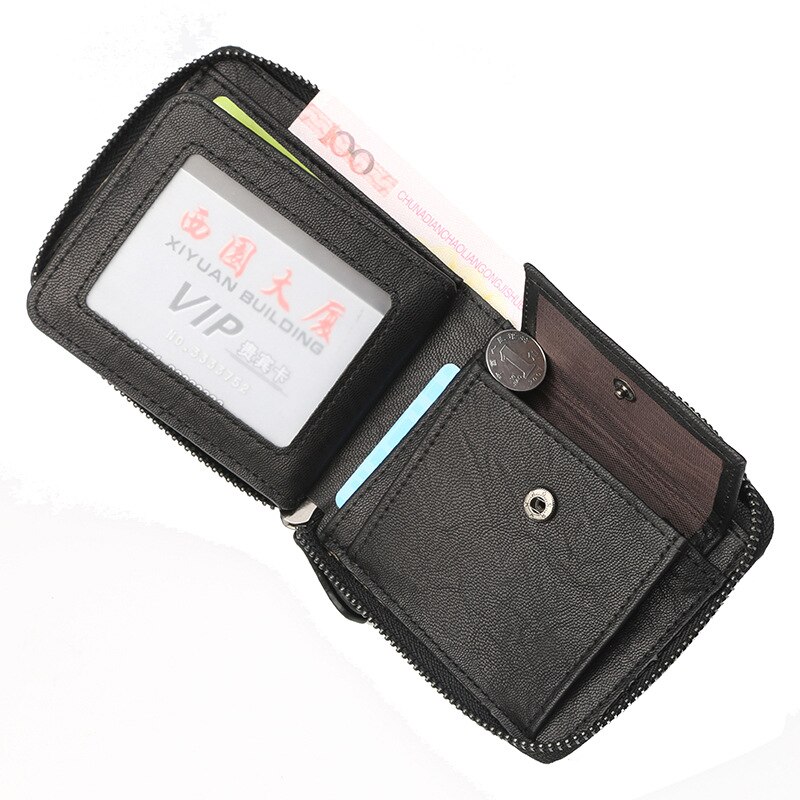Baellerry Casual Style Zipper Men Wallets Card Holder Small Wallet Male Synthetic Leather Man Purse  Pur's Carteira. 