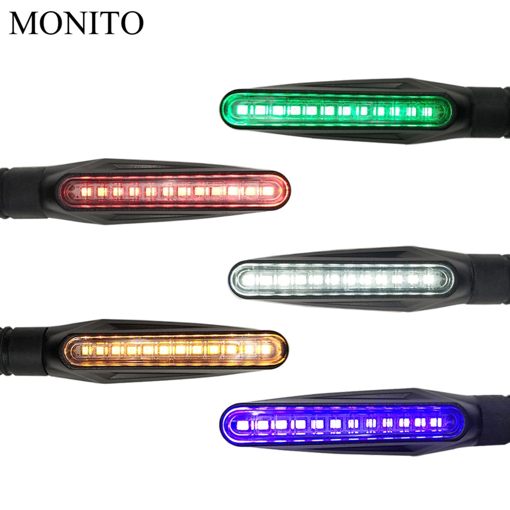 【1 Pair Purple】 Motorcycle Signals LED Lights Flowing Flashers For YAMAHA YZF R1 2005 2006 2007 2008 2009 2010 2011 2012. 