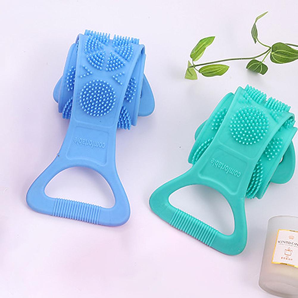 Silicone Gel Scrub Bath Brush Strip Massage Back Rubs Bathing Tape Long Back Rubbing Sided Silicone Scrub Body Skin Bath. 