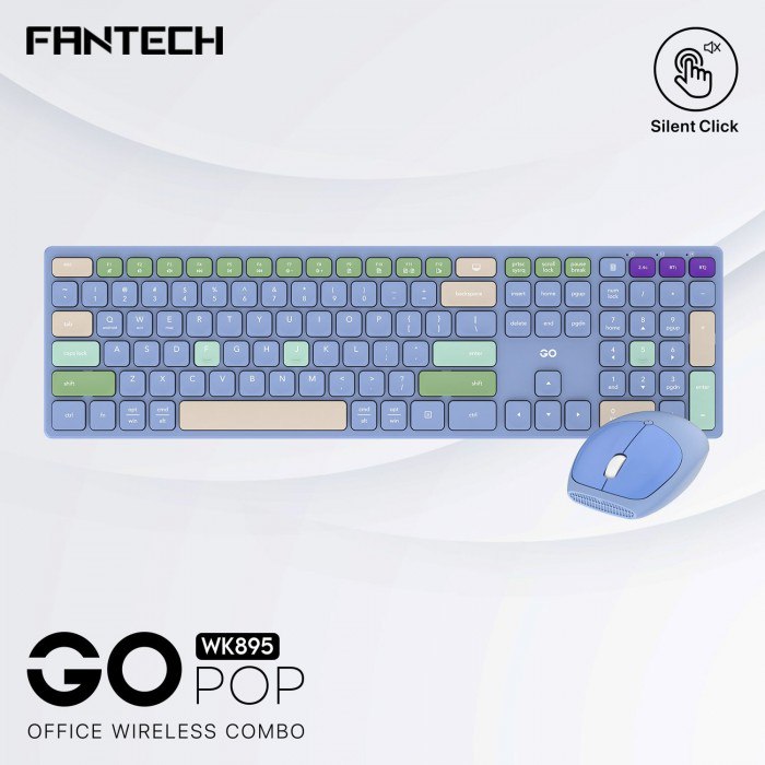 FANTECH WK895 GO Pop Office Wireless Keyboard Mouse Combo. 