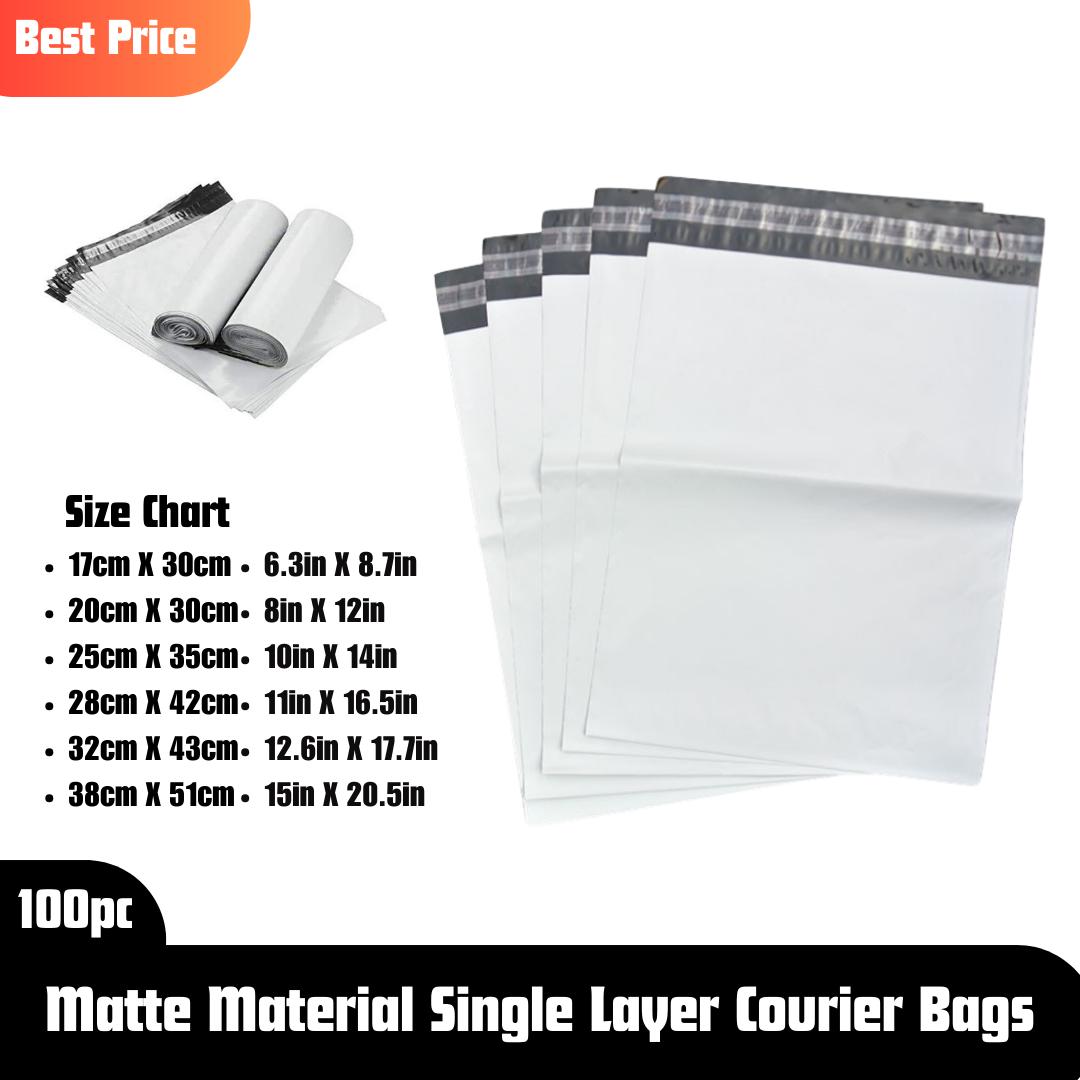 100pcs Matte Material Poly Mailer Gray Daraz Flyers Bundle of 100 Bags pack Thickness - 1.6mm packaging material Bags Plastic Poly Envelope Flyer Packs Postal Safe Mailing Bags Shipping packing Bags