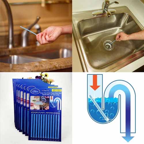 Drain Cleaner Sticks,Sink Deodorizer (12 Pcs) Keeps Drains and Pipes Clear. 
