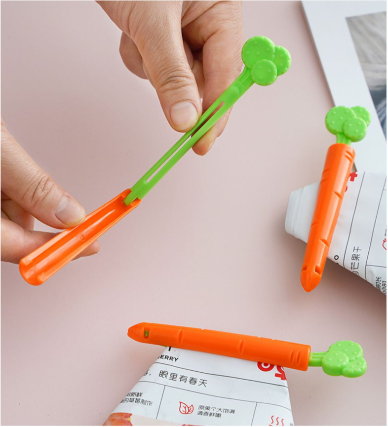 5Pcs/Set Plastic Sealing Tongs Food Bag Closure Clip Cartoon Carrot Moisture-proof Clamp Fresh Keeping Sealing Clip Kitchen Accessory. 