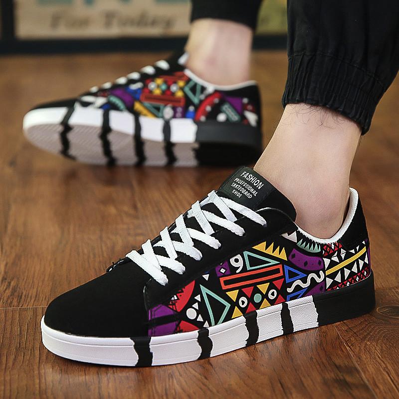 Men Casual Canvas Shoes Fashion Print 