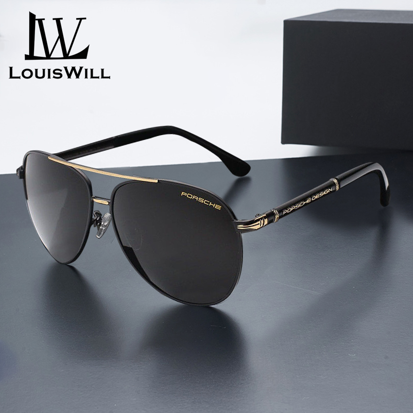 LouisWill Mens Oversized Polarized Shades Sunglasses Outdoor 100% UV Protection Lightweight Eyewear with Free Box