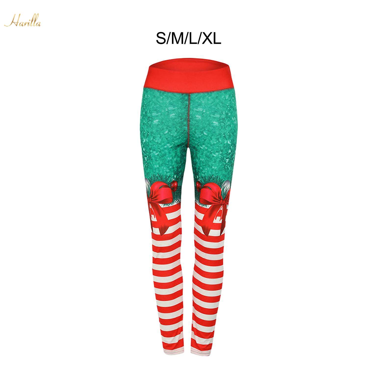 Christmas Workout Leggings Casual Female Pants Women's High Waisted Leggings S. 