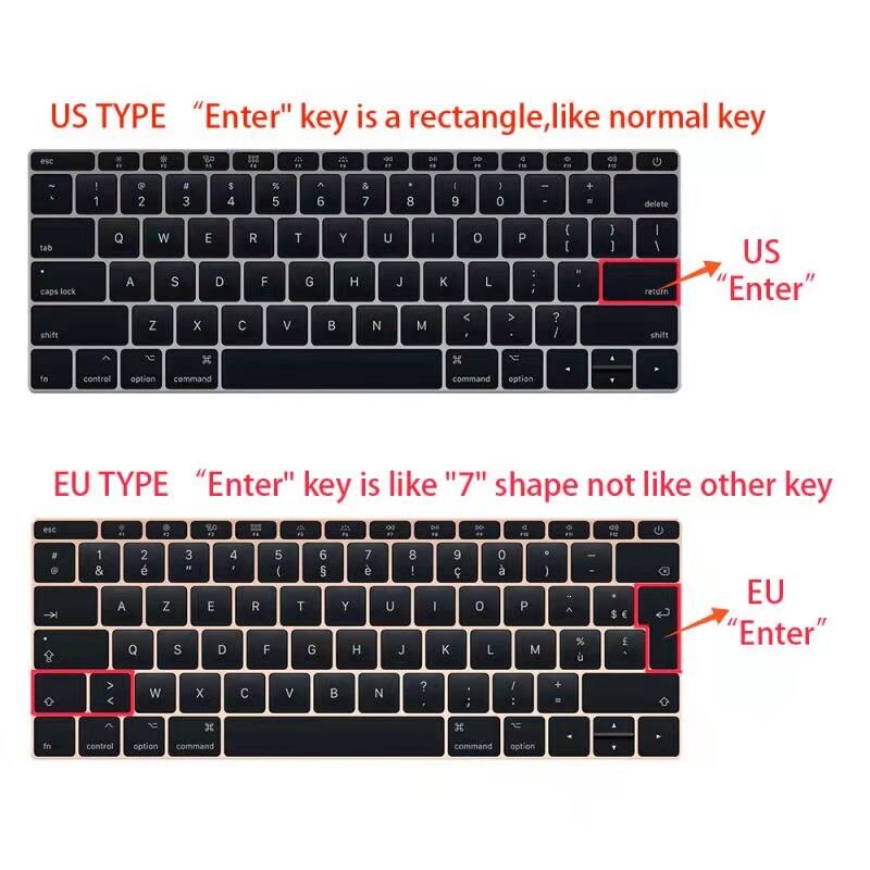 (Order message color) EU -Enter Laptop Keyboard Cover For Macbook Air 13 M1 chip A2337 A2179 Silicone Color waterproof Keyboard protective film Case. 