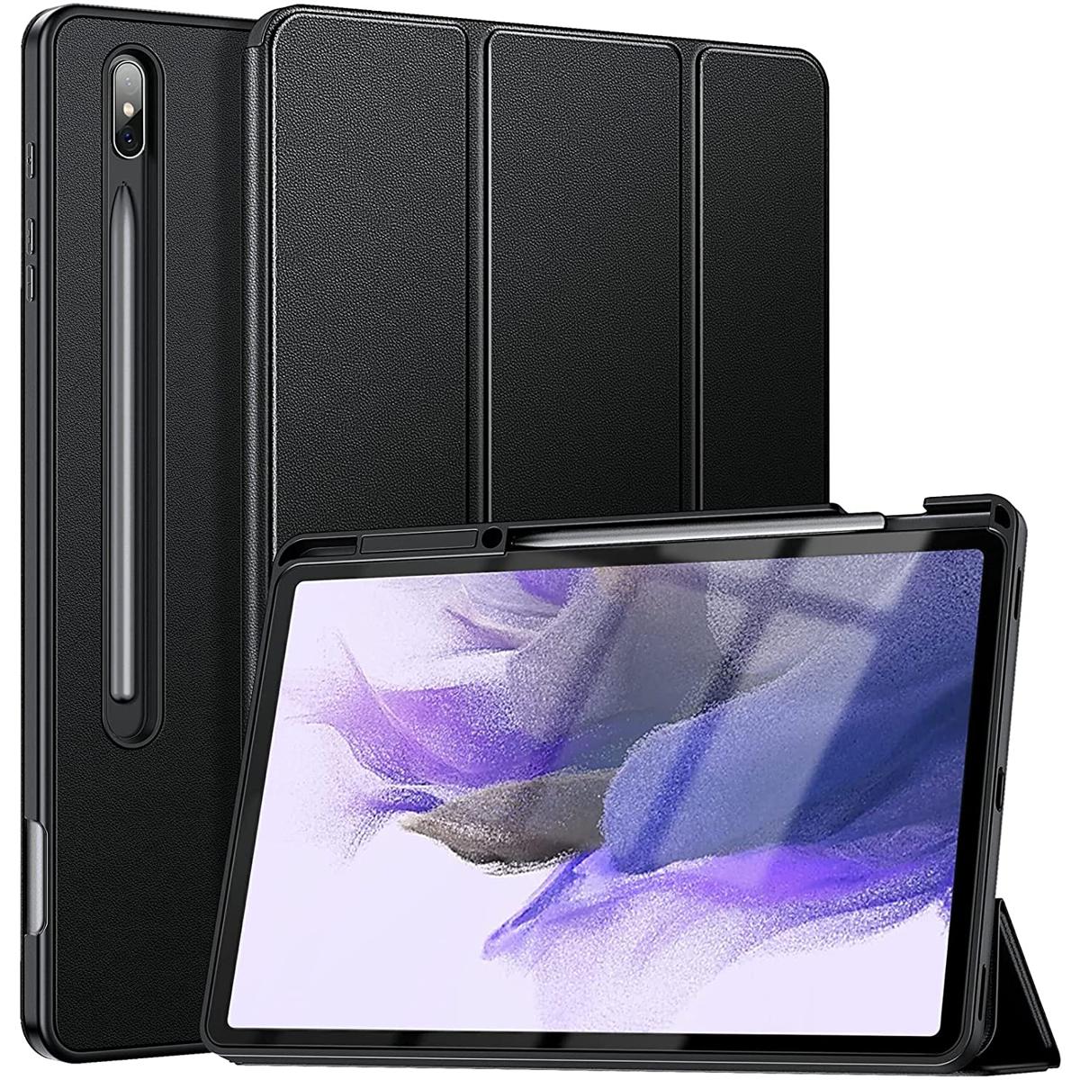 Galaxy Tab S7 FE Case With Pen Holder - Premium Quality - Black Color