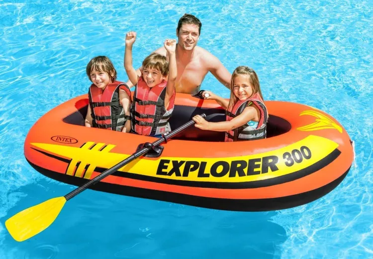 Intex Inflatable Boat Set, Explorer Blow up River Raft, Heavy Duty
