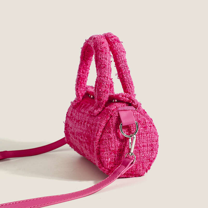 New LS Womens Small Fragrance Premium Feeling Cylindrical Handbags Pillow Shape Fashion Single Shoulder Bag Casual Cross Wear Bags. 