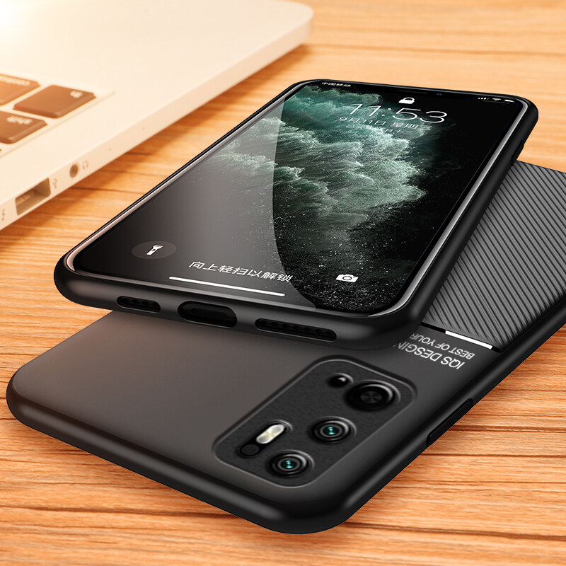Case For Xiaomi Redmi Note 10 5G / Poco M3 Pro Casing Anti-fall Soft Non-slip Silicone Grain Back Cover. 