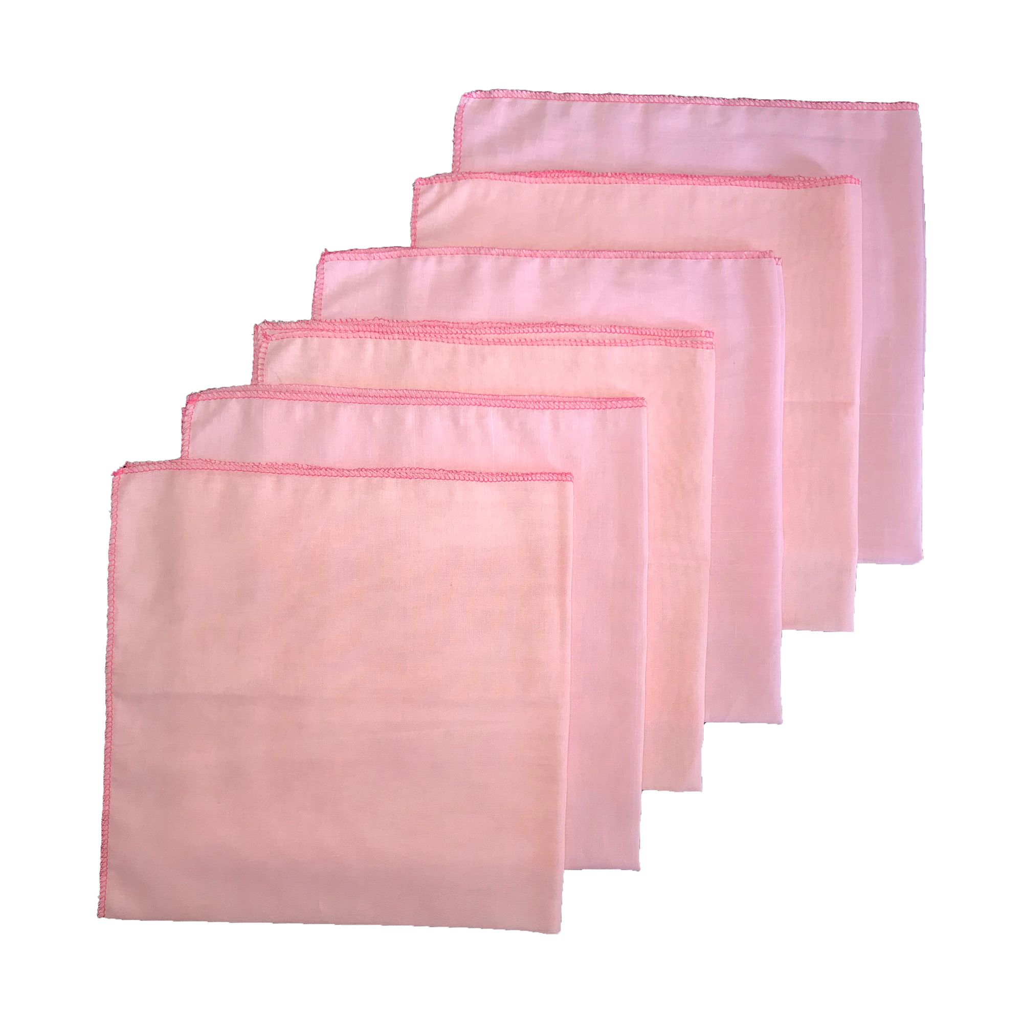 New Born Baby Napkins 18 x 18 Pink Colour Plain Single Layer 6 PCS Pack ( ayara baby products ). 