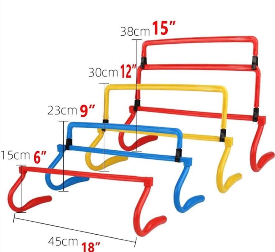 Mansa Fitness Multicolor Agility Hurdles 4 Height Adjustable Speed Training Hurdles Fitness & Speed Training Equipment