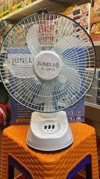 JUNELEO 10'' AC / DC Rechargeable Table Fan And Bright LED