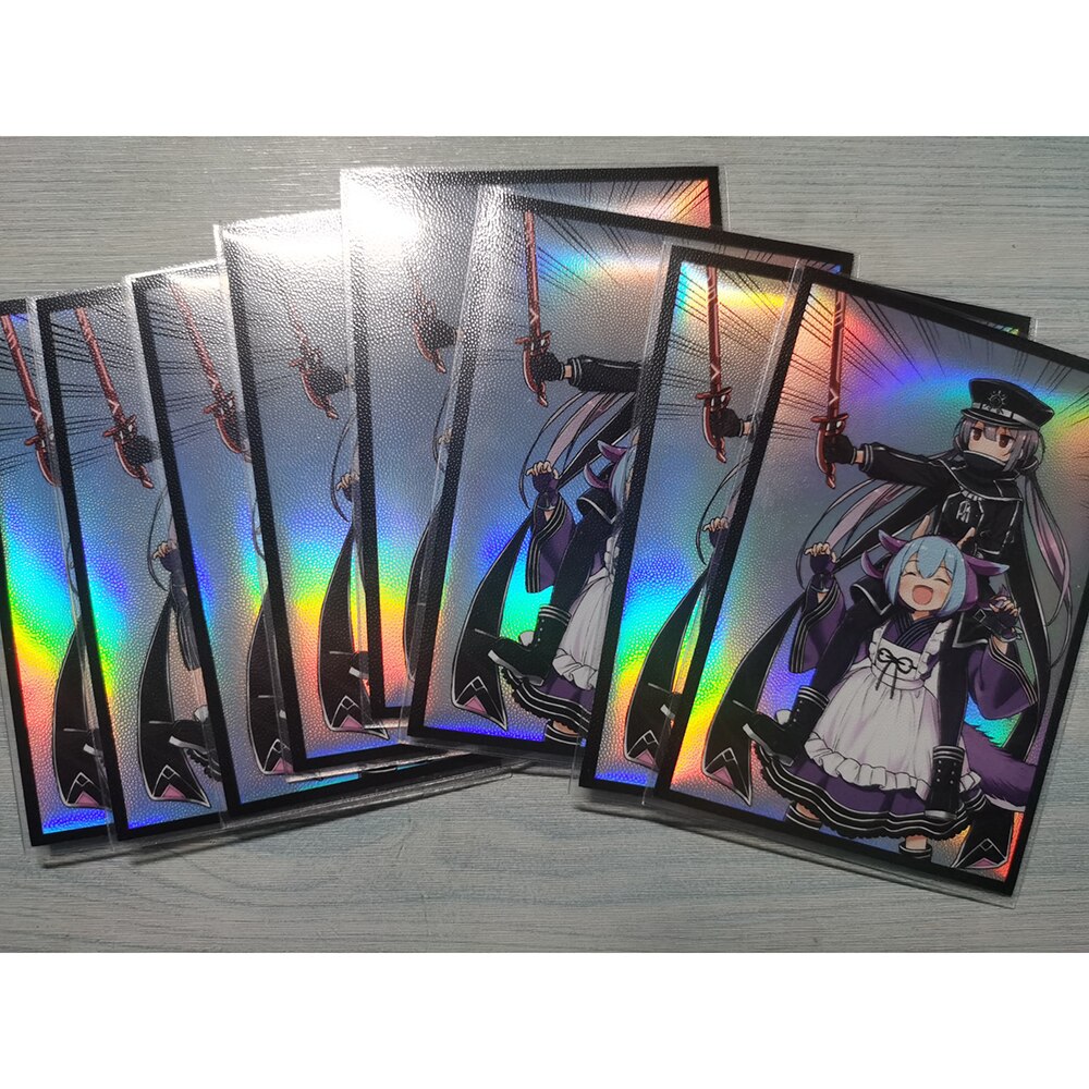 63x90mm 50PCS/LOT Laser YUGIOH Card Sleeves Illustration Anime Protector Card Cover for Board Games Trading Cards. 
