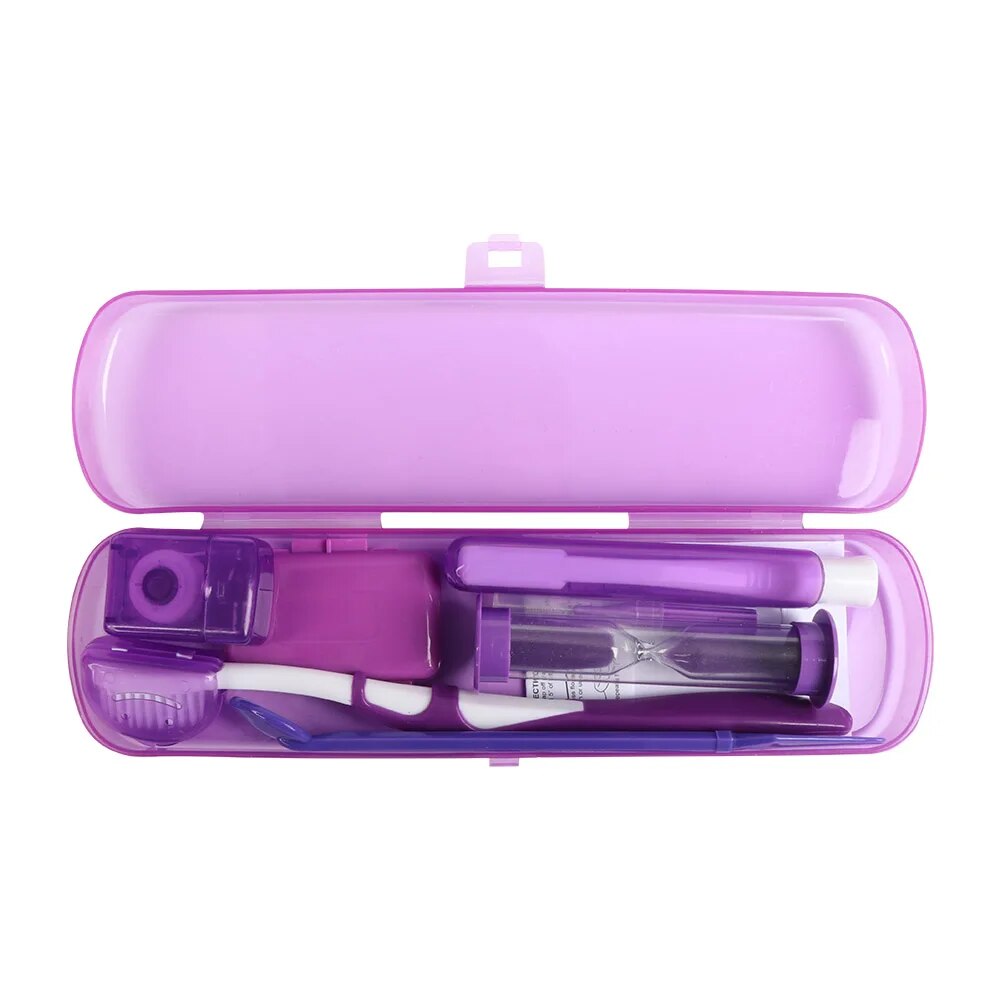 【HOT】 8Pcs Orthodontic Dental Care Kit Set Braces Toothbrush/Foldable, Dental Mirror, Interdental Brush And More With Carrying Case. 