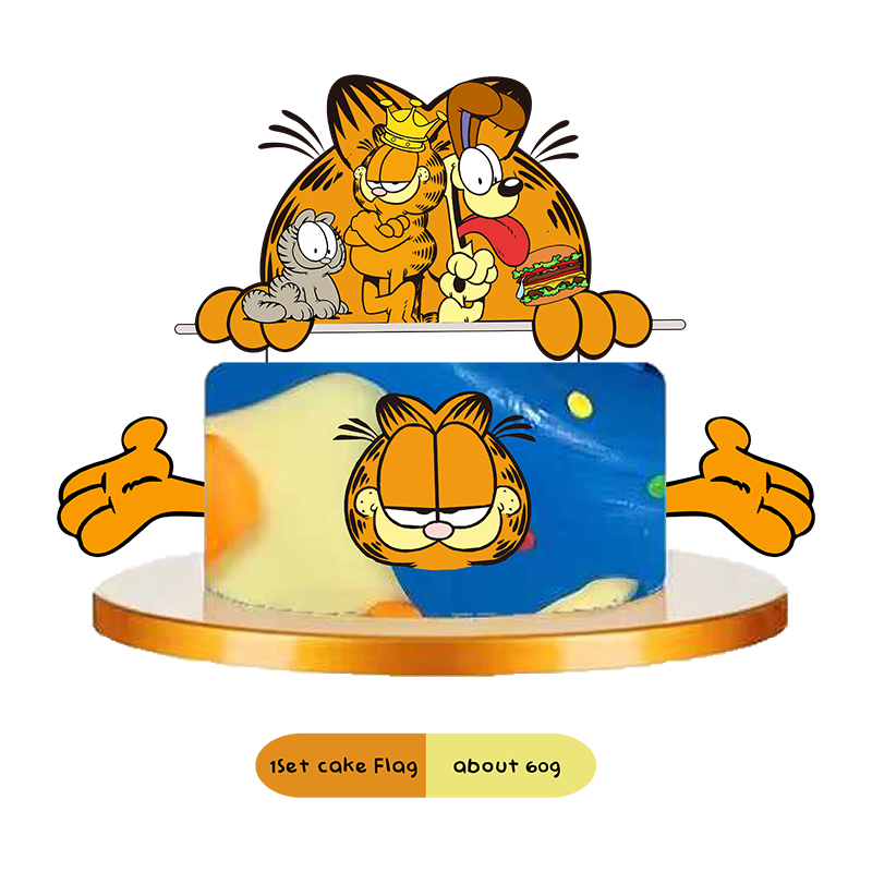 Cartoon Cute Garfield Birthday Party Decorations Set Tableware Paper Napkins Plates Cups Childrens Happy Birthday Supplies. 