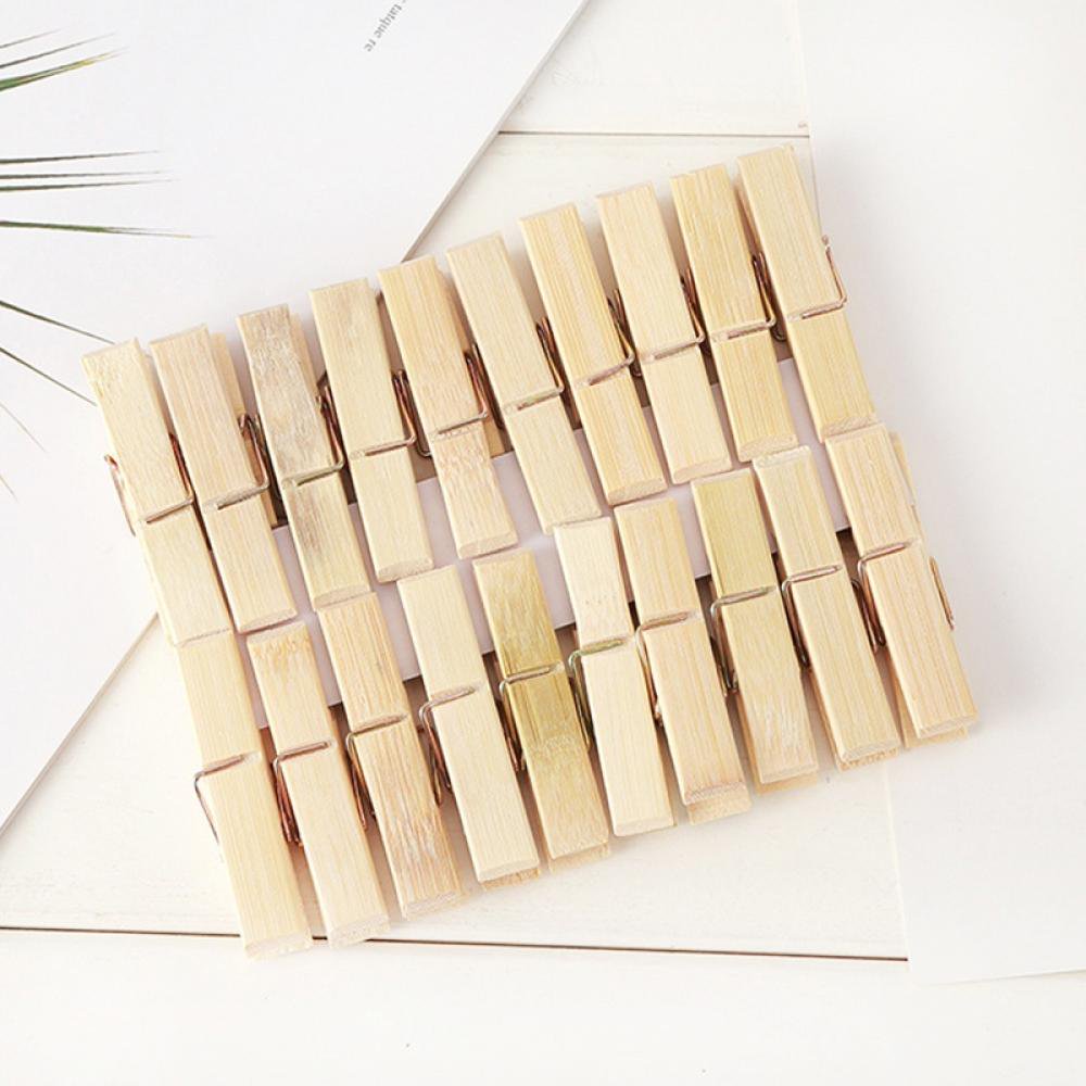 Clothes Pins, Bamboo Wooden Clothespins Wood Clips, Small Close Pins Clothing Pins Clothes Pegs for Photos Crafts Pictures Baby Hanging Clothes Clothesline Laundry Clip, 20Pcs Pack. 
